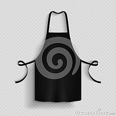 Black kitchen apron. Chef uniform for cooking vector template Vector Illustration