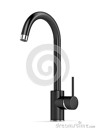 Black kitchen faucet Stock Photo