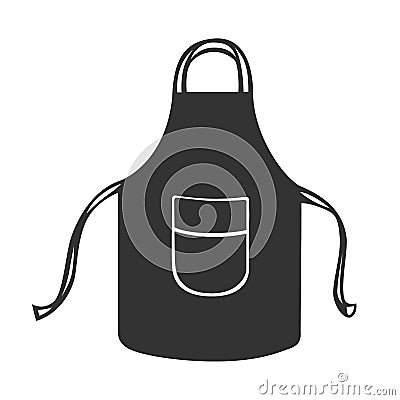 Black kitchen protective apron Vector Illustration