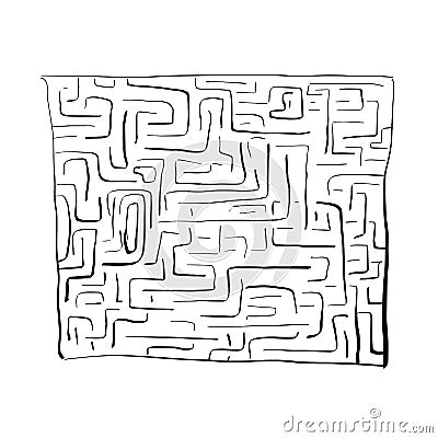 Black labyrinth on white background, Vector Illustration