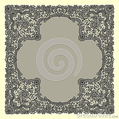 Black Lace. Doily. Vector Illustration