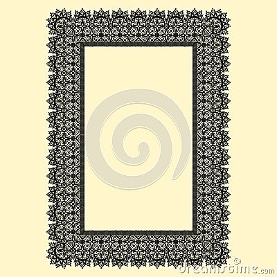 Black Lace Frame. Vector Illustration