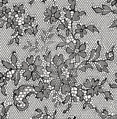 Black lace. Seamless Pattern. Vector Illustration