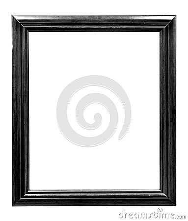 Black lacquered wooden frame isolated on white Stock Photo