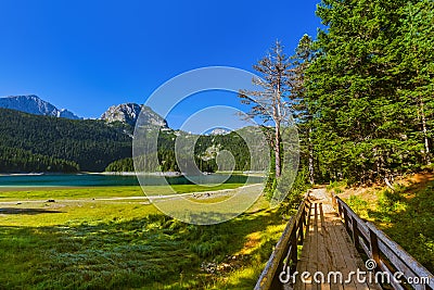 Black Lake Crno Jezero in Durmitor - Montenegro Stock Photo