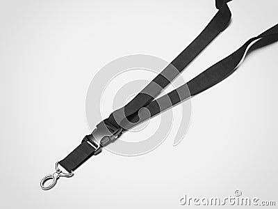 Black lanyard with metal. 3d rendering Stock Photo