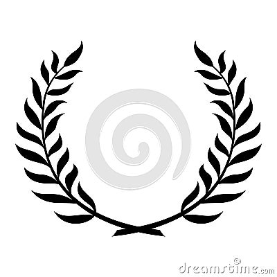 Black laurel wreath. Vector Illustration