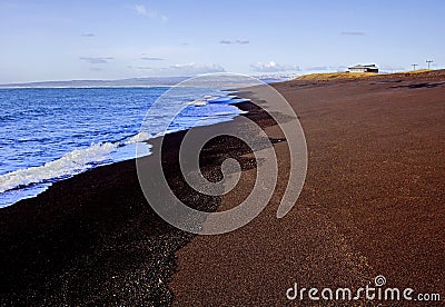Black Lava Sand Beach, South Coast, Iceland Stock Photo