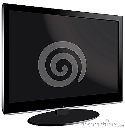 Black LCD TV Vector Illustration