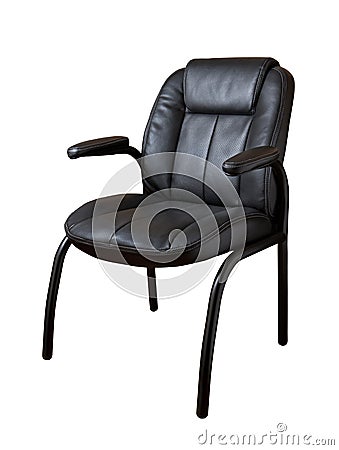 Black leather armchair Stock Photo