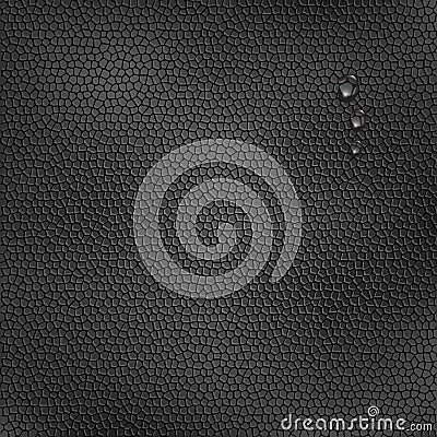 Black leather background with water drops Stock Photo