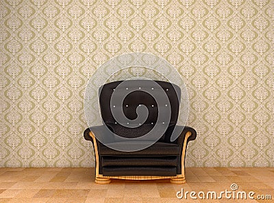 Black leather chair Stock Photo