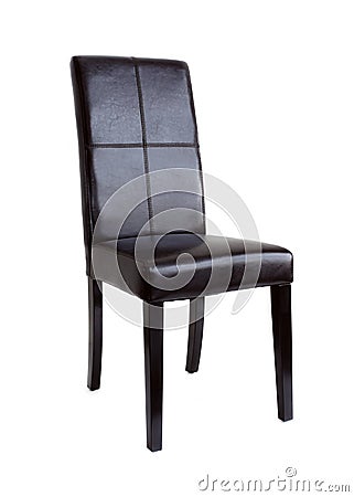 Black leather chair Stock Photo
