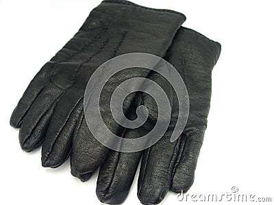 Black leather gloves Stock Photo
