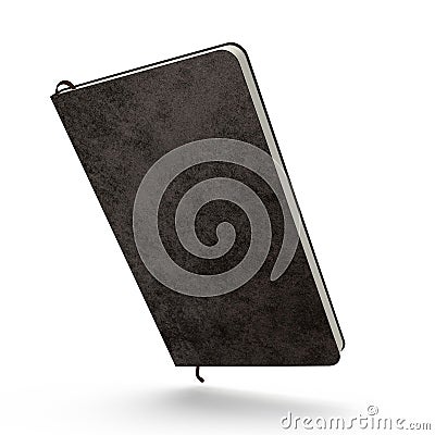 Black leather notebook Stock Photo