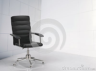 Black leather office chair Stock Photo