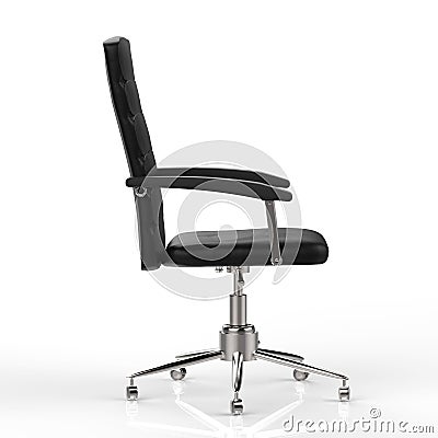 Black leather office chair Stock Photo