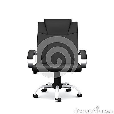 Black Leather Office Chair Stock Photo