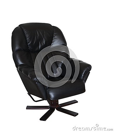 Black leather recliner Stock Photo