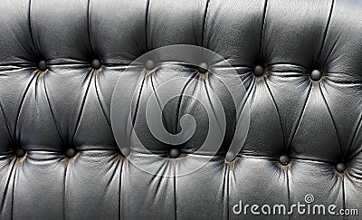 Black leather seat in an old car Stock Photo