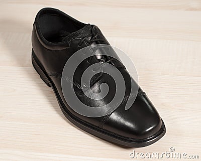 Black Leather Shoes Stock Photo