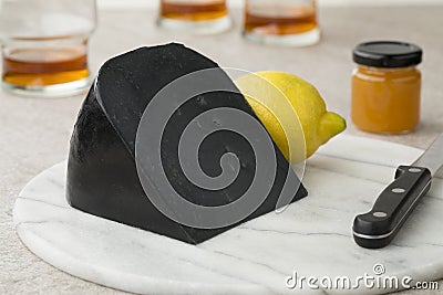 Black lemon cheese Stock Photo
