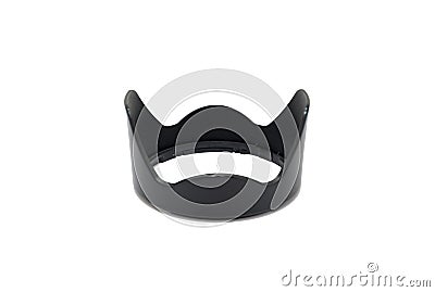 Black lens hood shaped petal Stock Photo