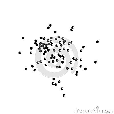 Black Lentils Icon, Dry Scattered Beluga Lentil Grains Silhouette, Dal Symbol, Daal Sign, Dhal Pictogram Vector Illustration