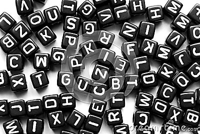 Black letters background Stock Photo