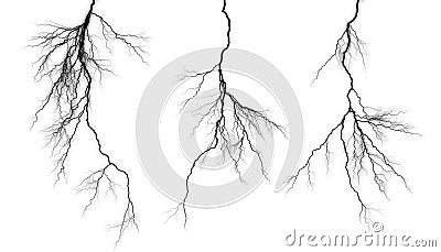 Black lightning on a white background Stock Photo