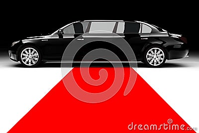 Black limousine Stock Photo