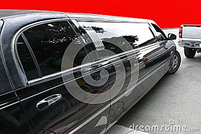 Black limousine Stock Photo