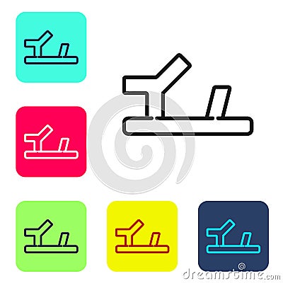 Black line Baby shoes icon isolated on white background. Sandal sign. Set icons in color square buttons. Vector Vector Illustration