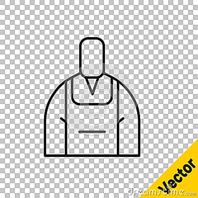 Black line Barista icon isolated on transparent background. Vector Vector Illustration