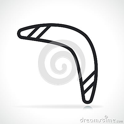 black line boomerang icon isolated Vector Illustration