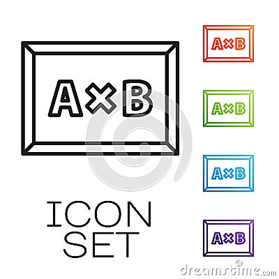 Black line Calculation icon isolated on white background. Set icons colorful. Vector Vector Illustration