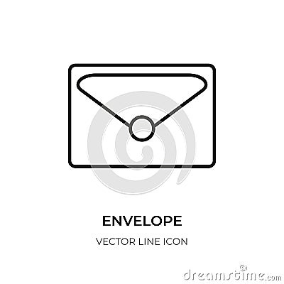 Black line envelope icon mail logo message vector Vector Illustration