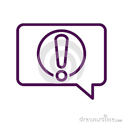 Black line icon for alert-message notification reportage message information Vector Illustration