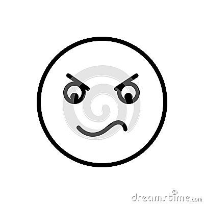 Black line icon for Angry, irritable and emotion Vector Illustration