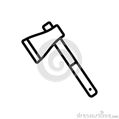 Black line icon for Axe, hatchet and adze Vector Illustration