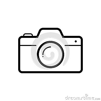 Black line icon for Camera, gadget and upload Stock Photo