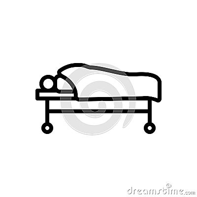 Black line icon for Dying, death and body Vector Illustration