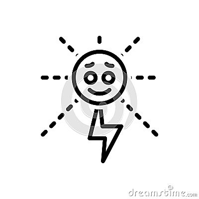 Black line icon for Energy, strength and vigor Vector Illustration