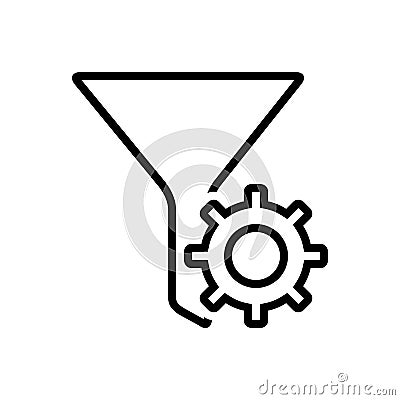 Black line icon for Filter settings, sort and shorting Vector Illustration