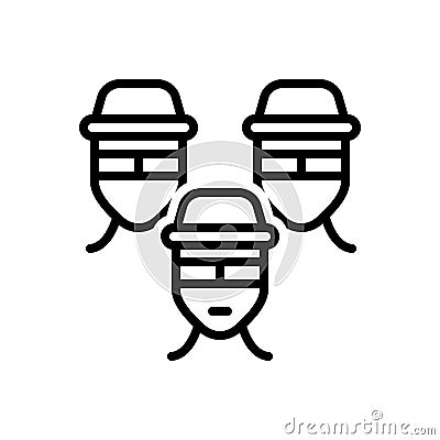 Black line icon for Gang, smattering and clique Vector Illustration