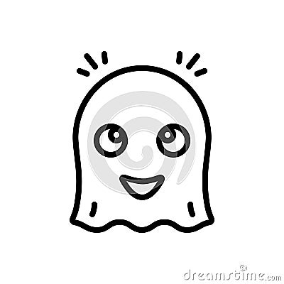 Black line icon for Ghost, phantom and spirit Vector Illustration