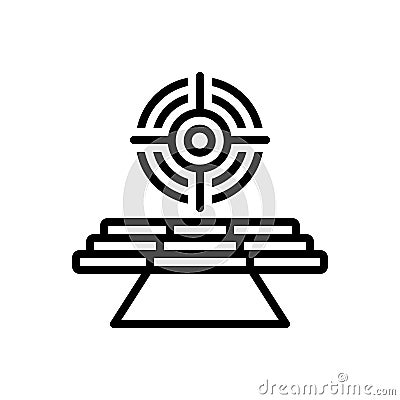 Black line icon for Goal, desired result and target Stock Photo