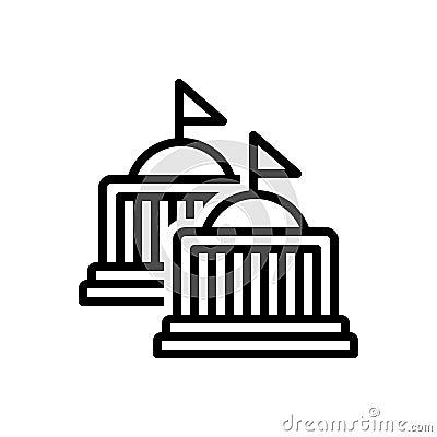 Black line icon for Governments, regime and federal Stock Photo