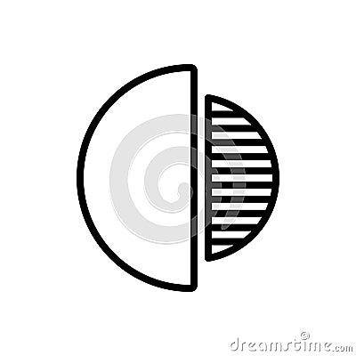 Black line icon for Half, incomplete and fifty Vector Illustration