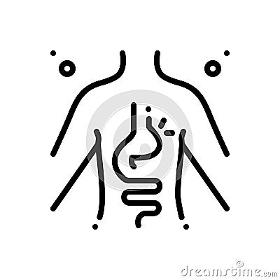 Black line icon for Hernia, inguinal and stomach Vector Illustration